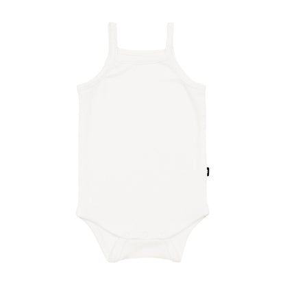 Ribbed Spaghetti Strap Bodysuit in Cloud