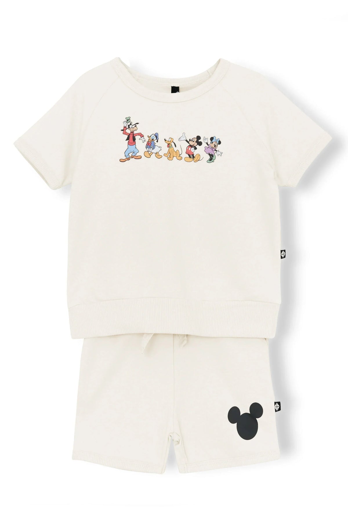 Short Sleeve Jogger Set in Mickey and Friends on Ecru