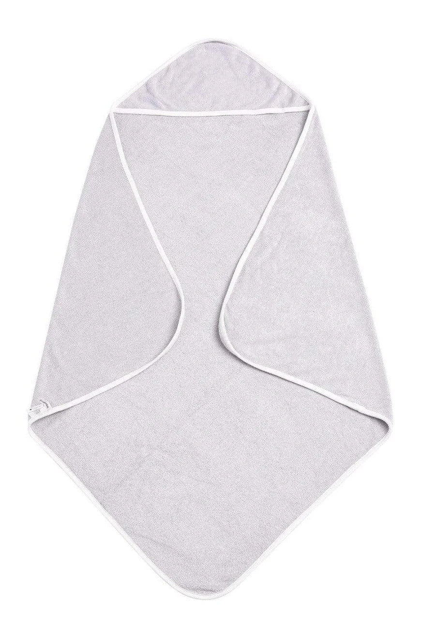 Hooded Bath Towel in Storm with Cloud Trim