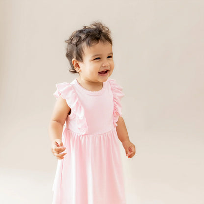 Pointelle Bodysuit Dress in Sakura
