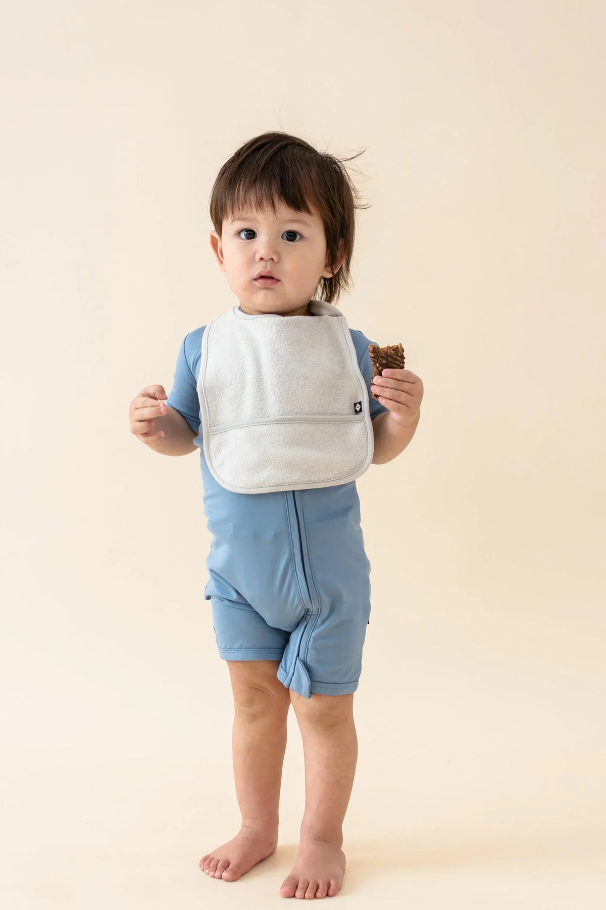 Terry Pocket Bib in Oat