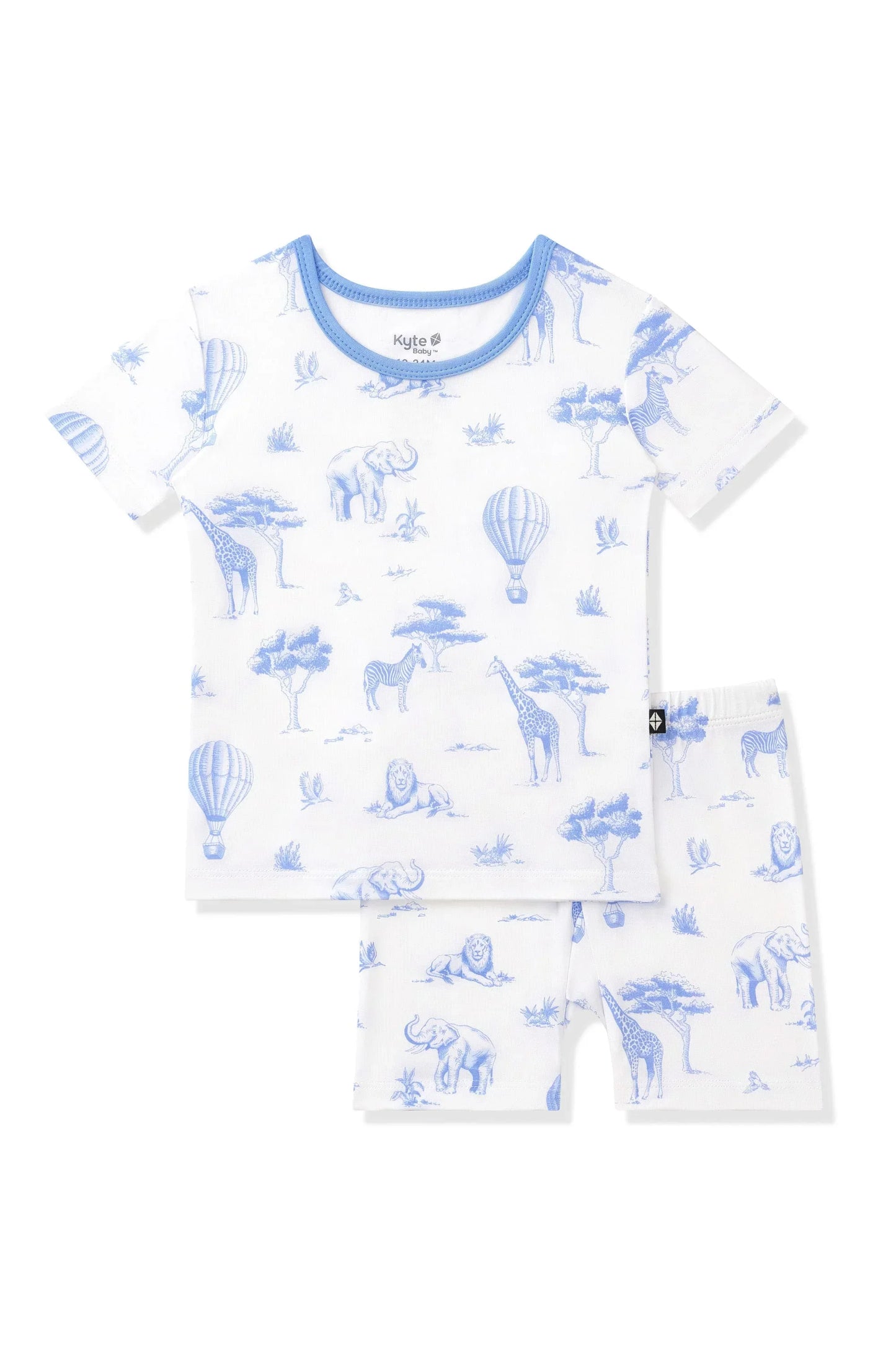 Short Sleeve Pajamas in Toile Safari
