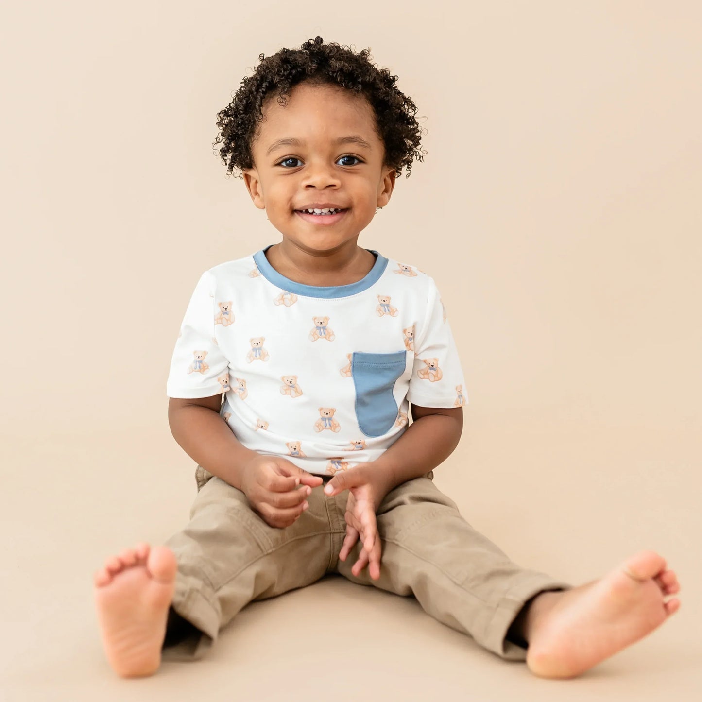 Toddler Crew Neck Tee in Teddy Bear