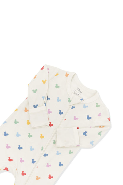 Zippered Romper in Pastel Mickey Mouse