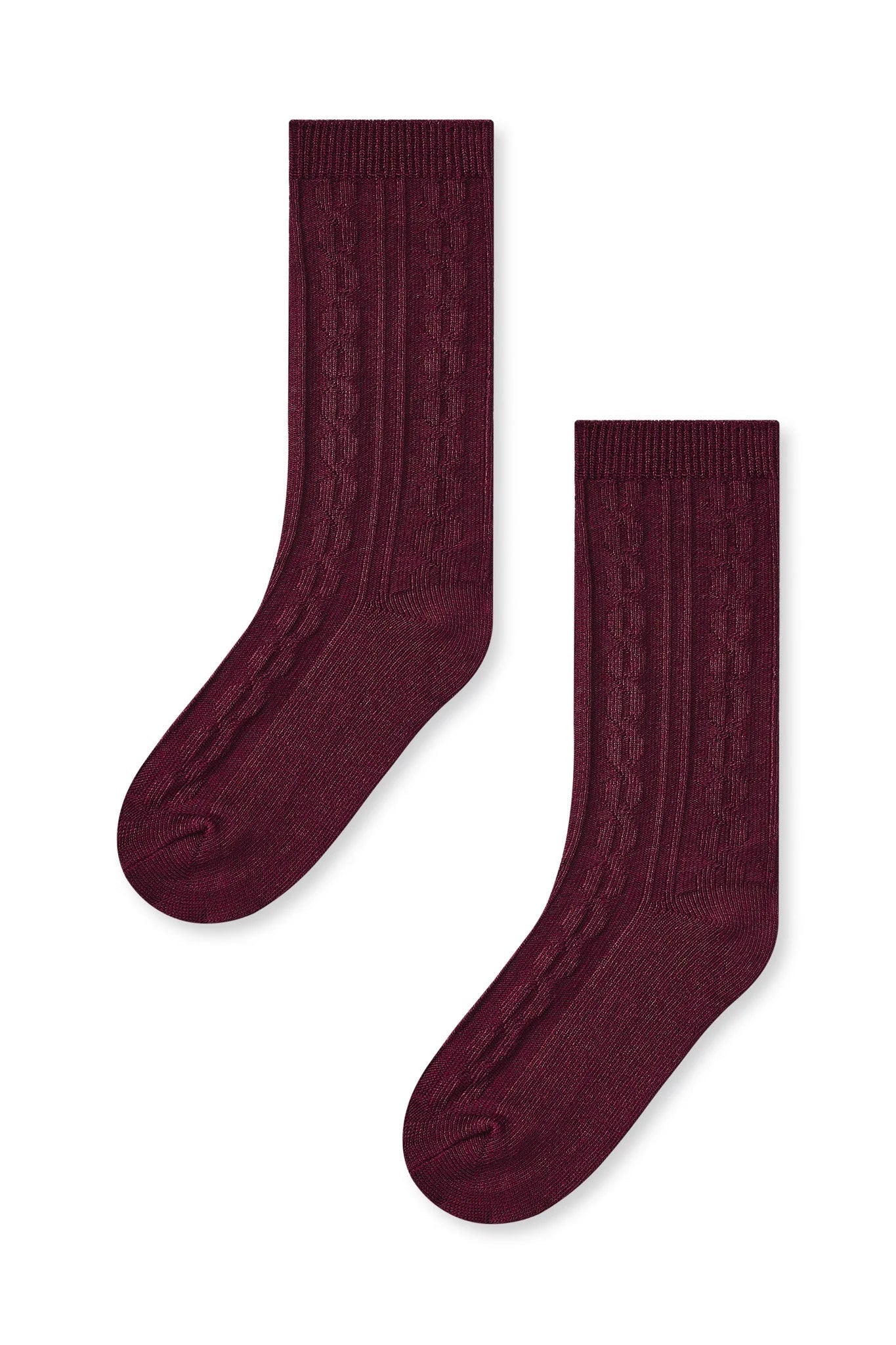 Knee High Socks in Burgundy