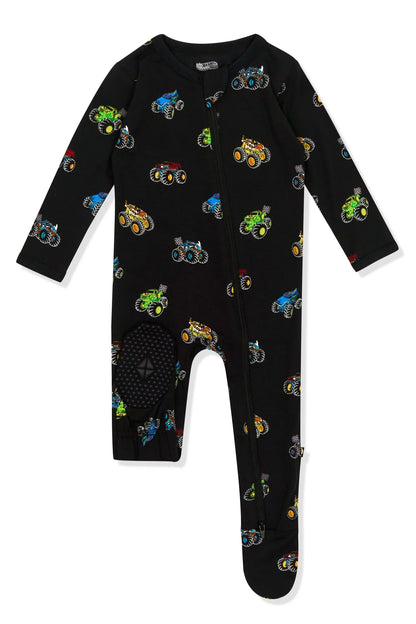 Zippered Footie in Monster Truck