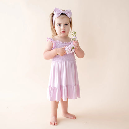 Smocked Dress in Thistle
