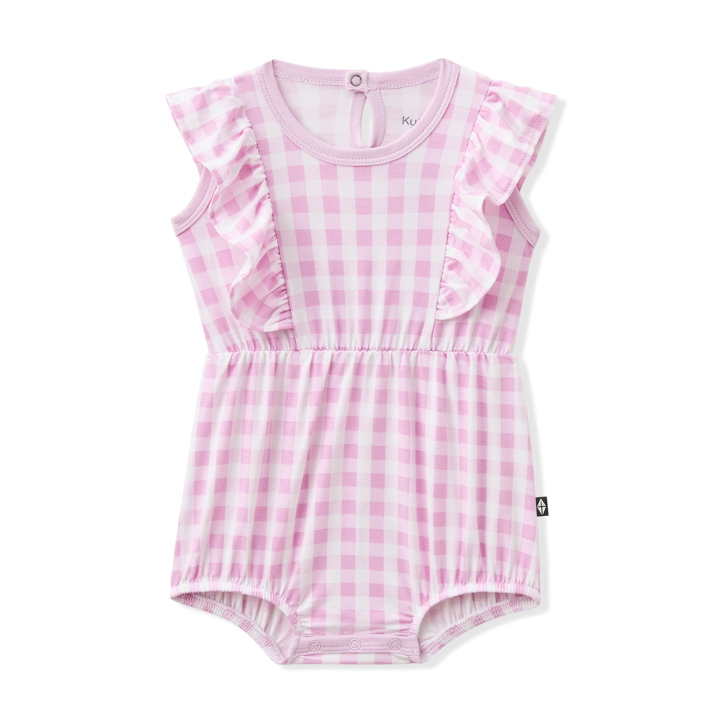 Bubble Romper in Gingham Thistle
