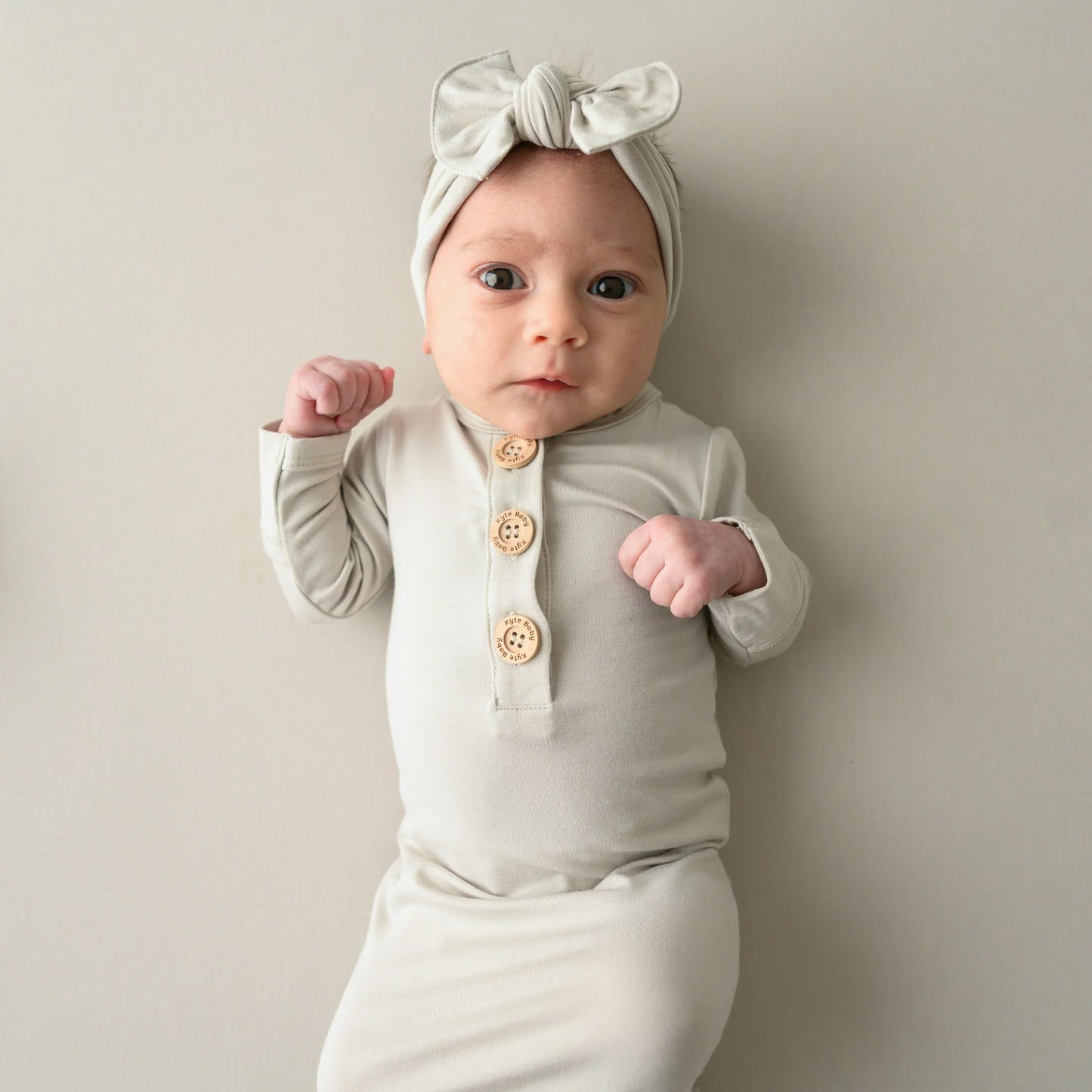 Knotted Gown with Bow Set in Oat