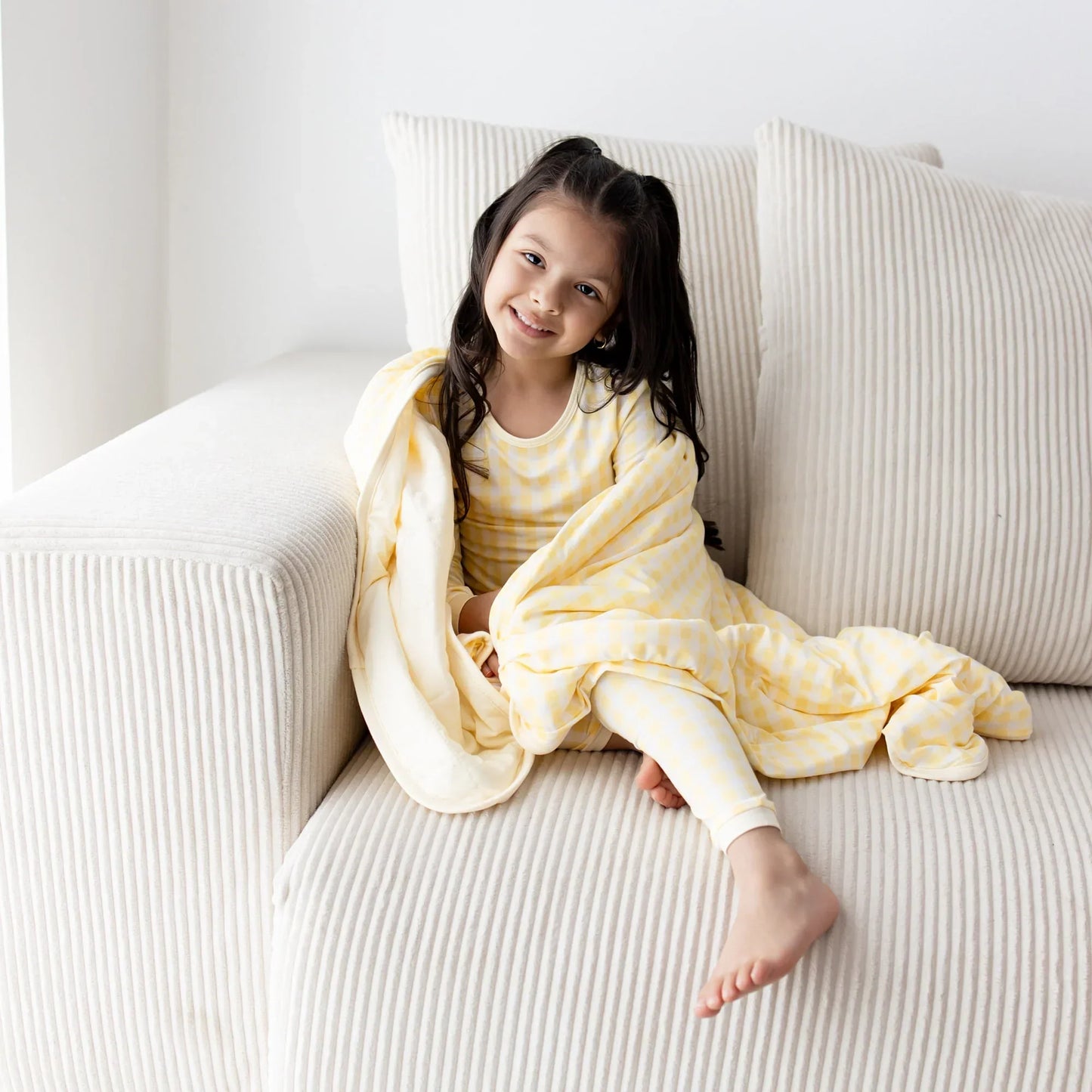 Toddler Blanket in Gingham Chamomile 1.0