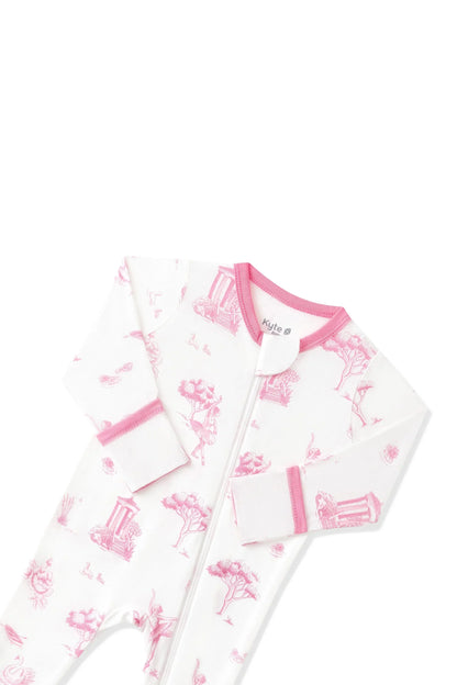 Zippered Footie in Toile Ballet
