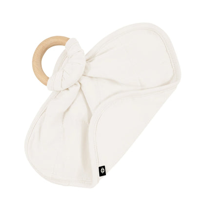 Lovey in Oat with Removable Wooden Teething Ring