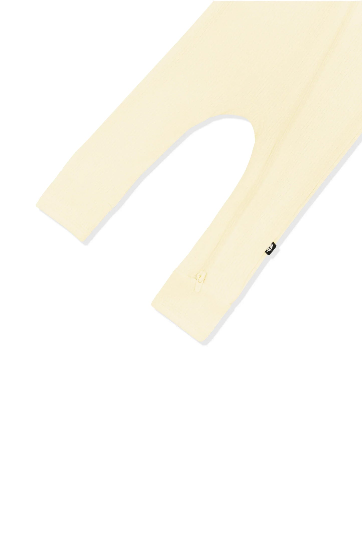Ribbed Zipper Romper in Chamomile