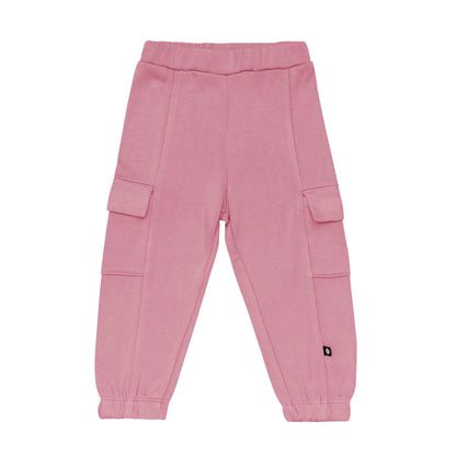 Fleece Cargo Pants in Apple Blossom