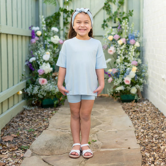 Toddler Biker Short Set in Breeze