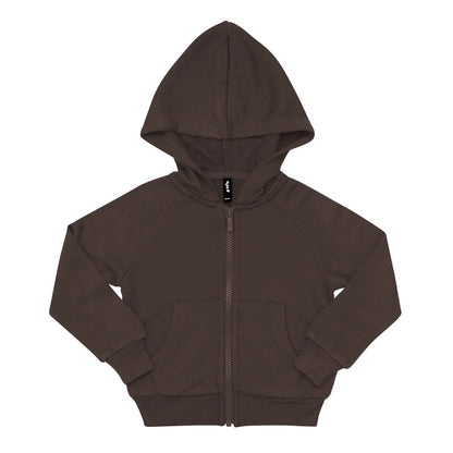 Fleece Zip Up Hoodie in Espresso