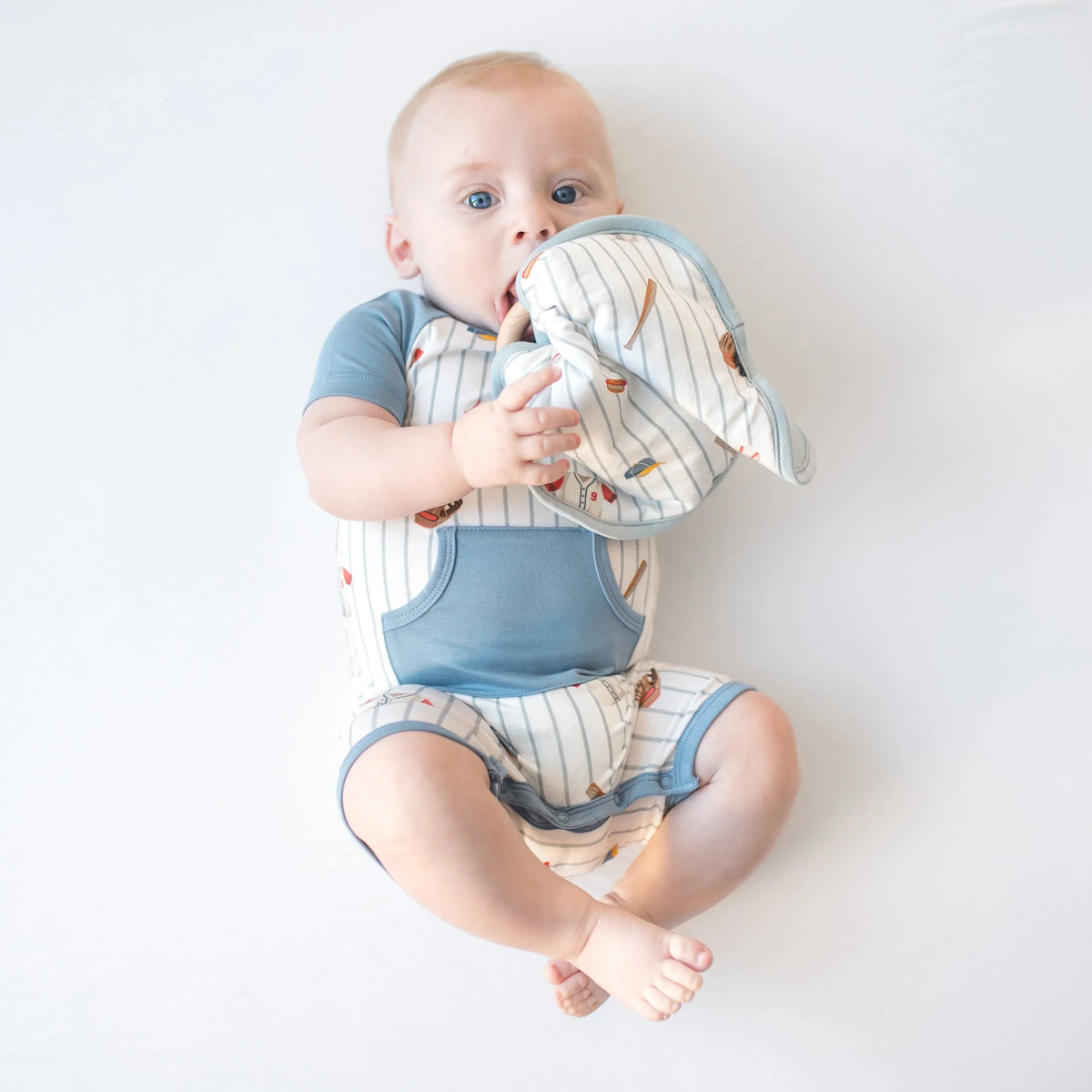 Lovey in Home Run with Removable Wooden Teething Ring