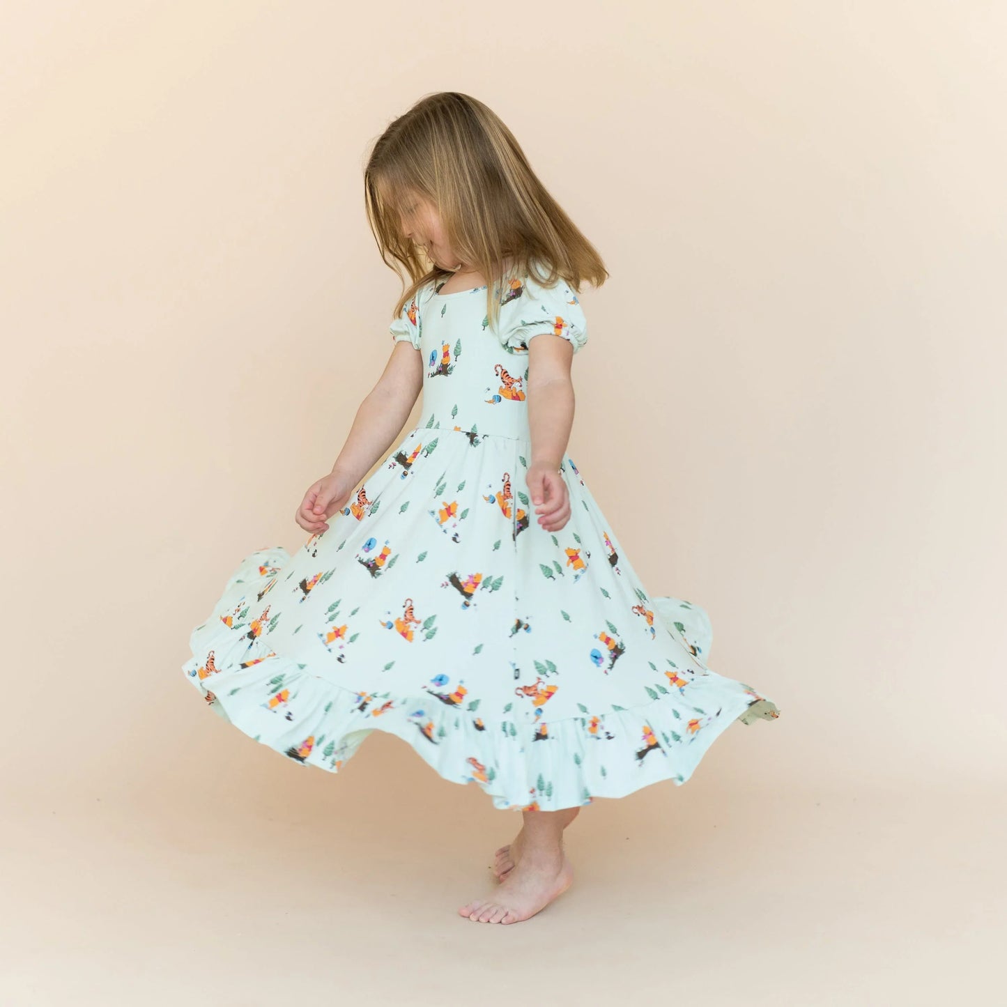 Puff Sleeve Twirl Dress in Winnie the Pooh Hundred Acre Wood