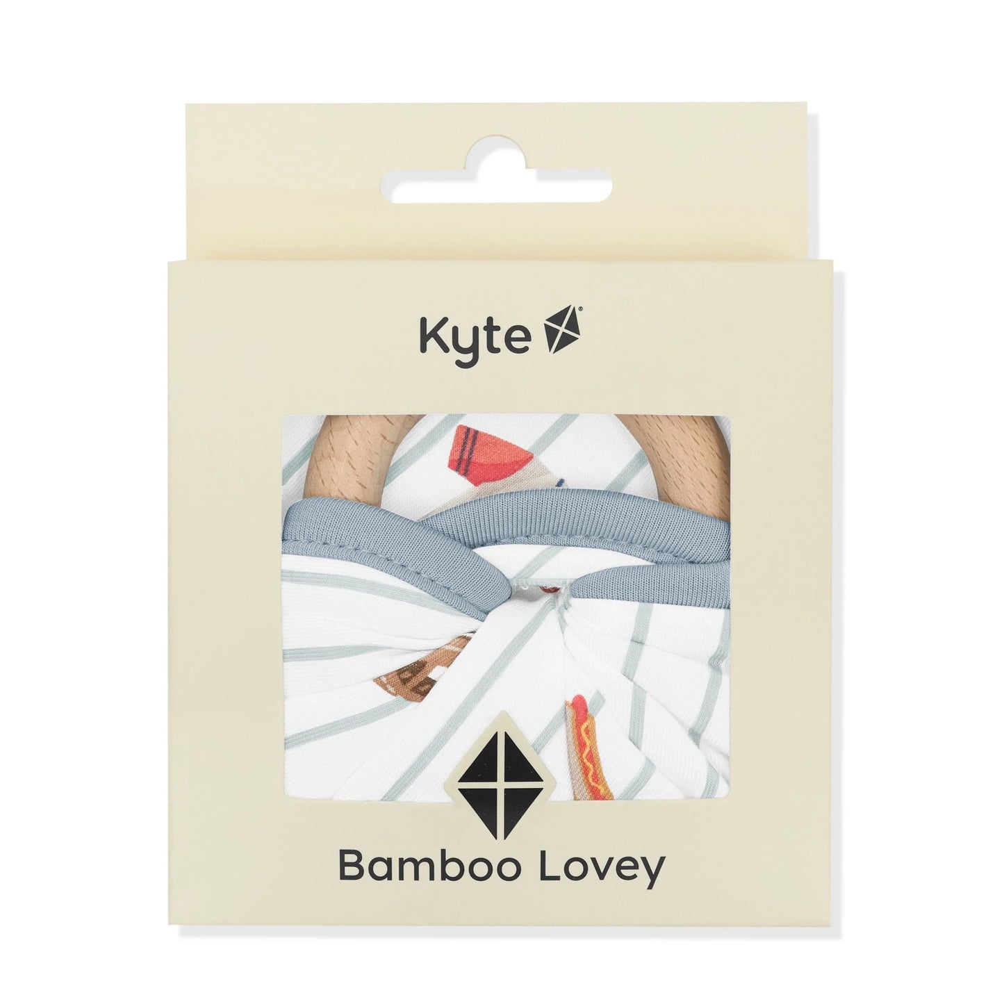 Lovey in Home Run with Removable Wooden Teething Ring