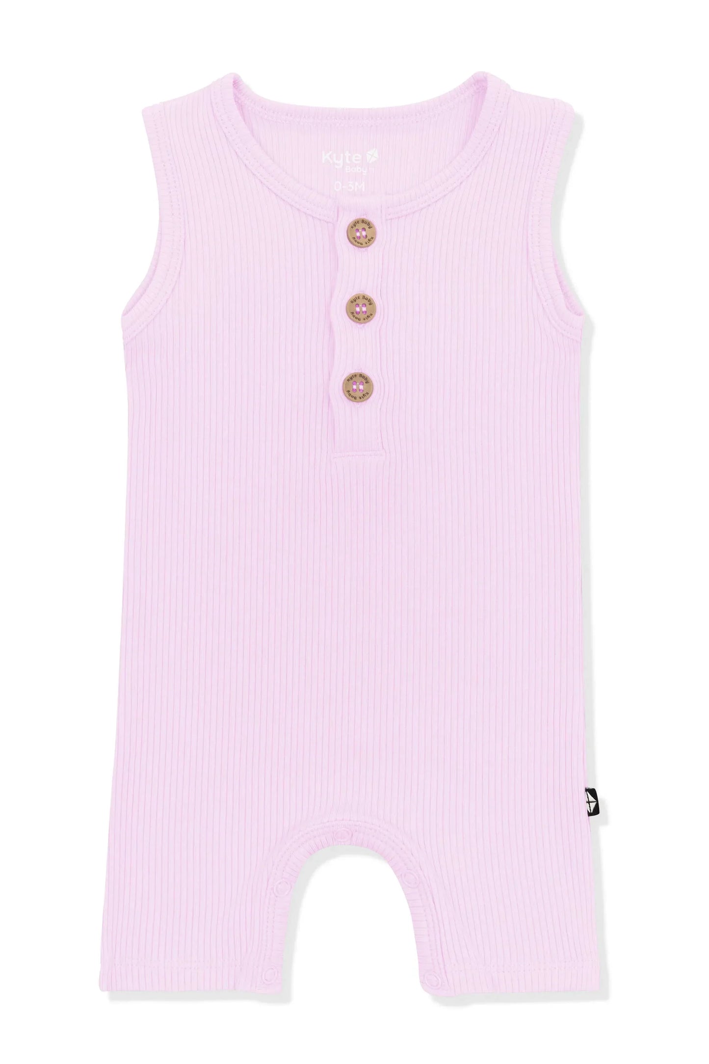 Ribbed Sleeveless Shortall in Thistle
