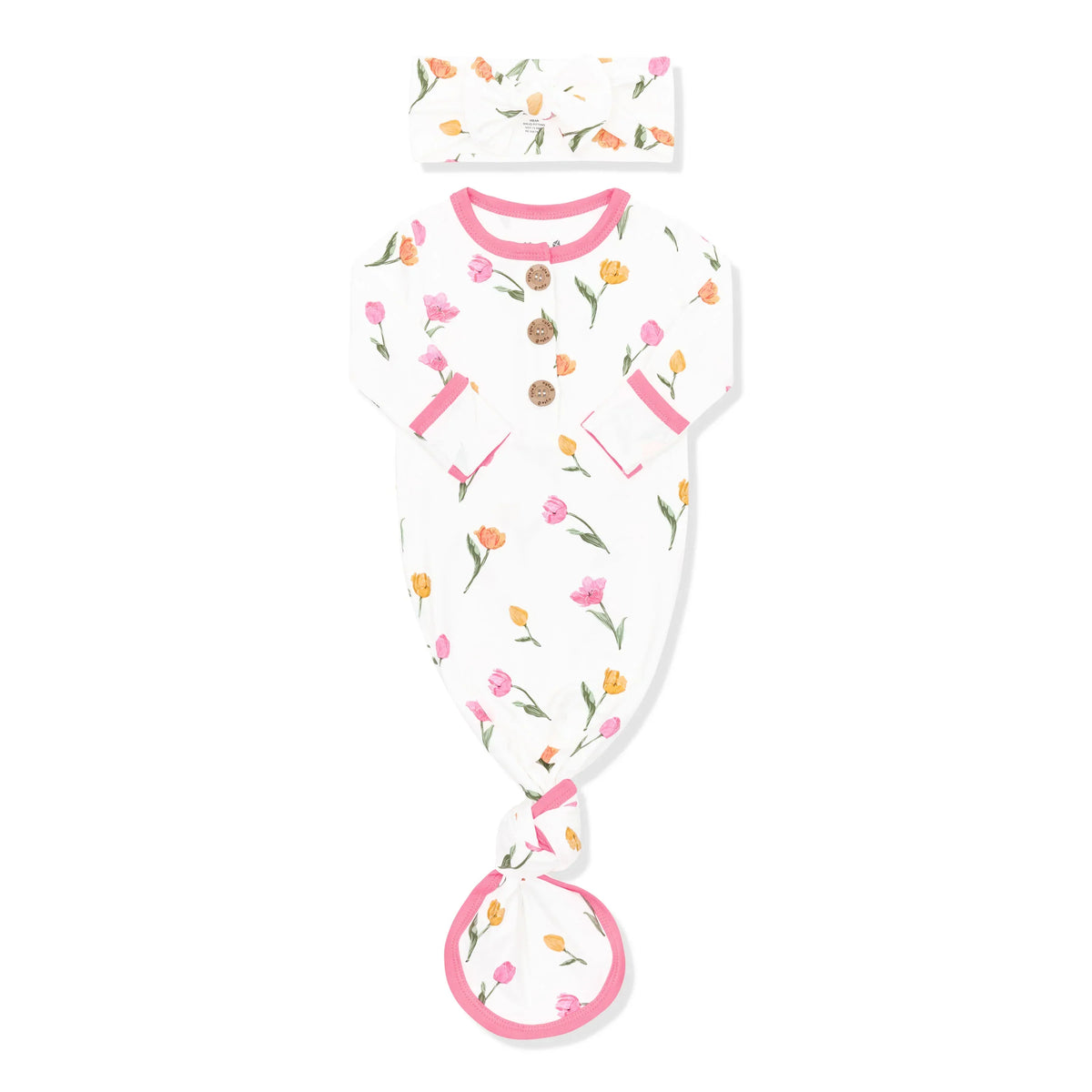 Knotted Gown with Bow Set in Tulip