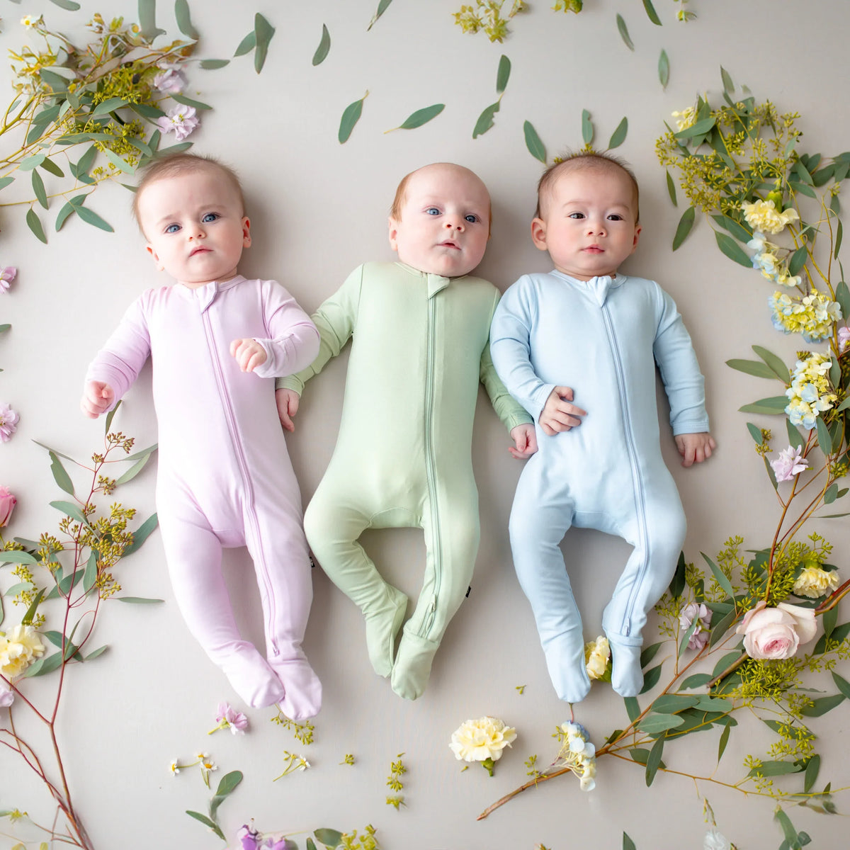 Zippered Footie in Breeze