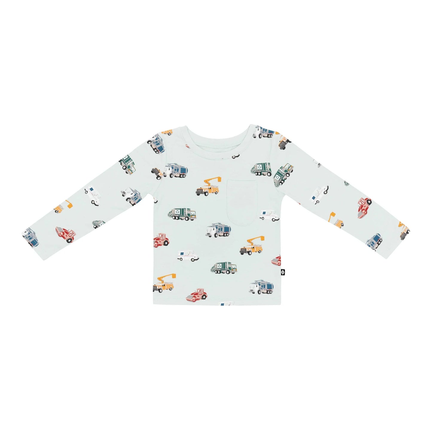 Long Sleeve Toddler Crew Neck Tee in City Vehicles