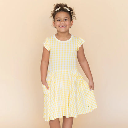 Pocket Dress in Gingham Chamomile