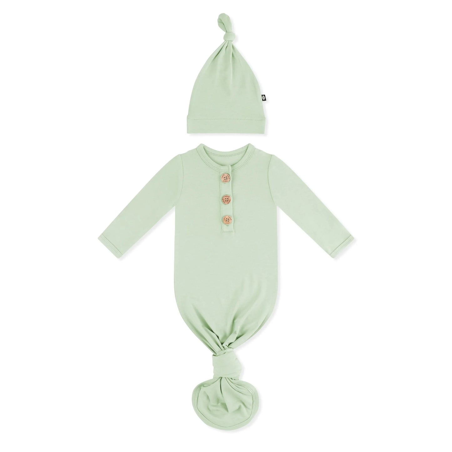 Knotted Gown with Hat Set in Basil