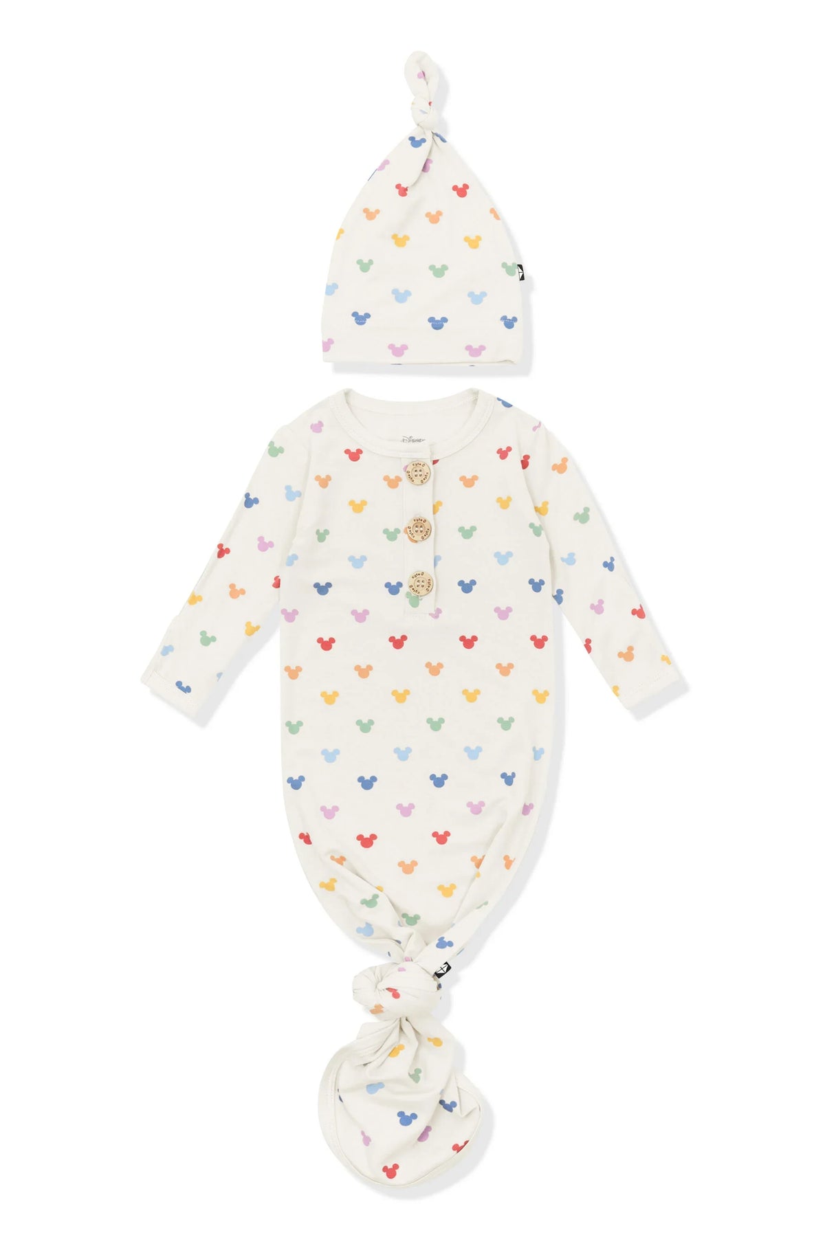 Knotted Gown with Hat Set in Pastel Mickey Mouse