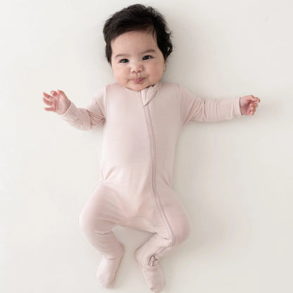 Zippered Footie in Blush
