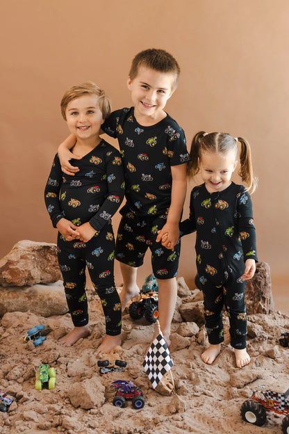 Short Sleeve Pajamas in Monster Truck