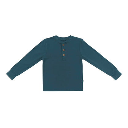 Long Sleeve Toddler Henley Tee in Atlantic