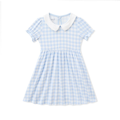Peter Pan Collar Dress in Gingham Breeze