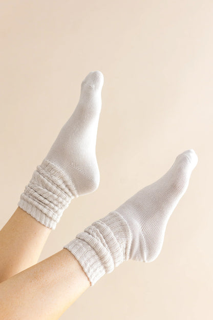 Adult Scrunch Socks in Oat