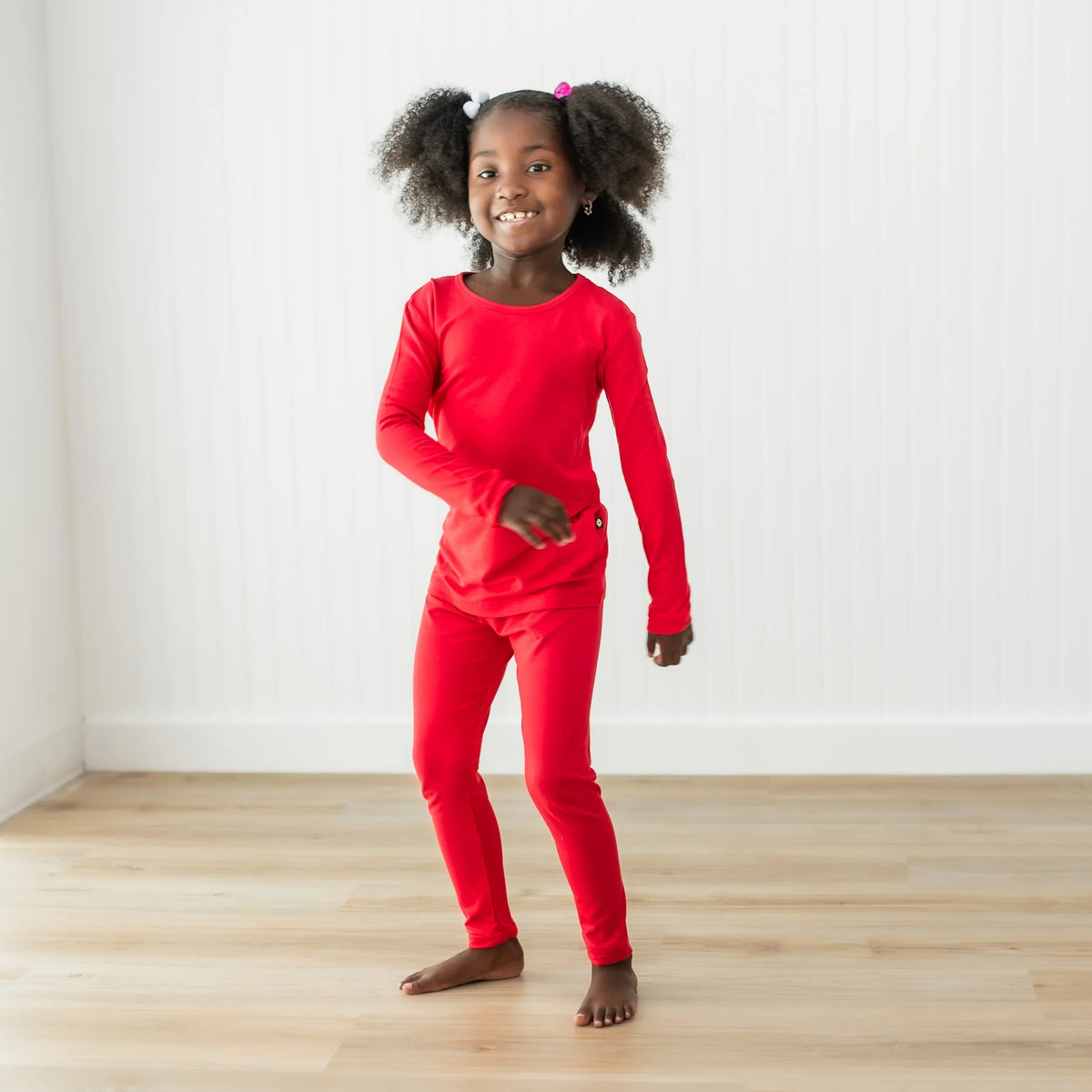Long Sleeve Pajamas in Cardinal
