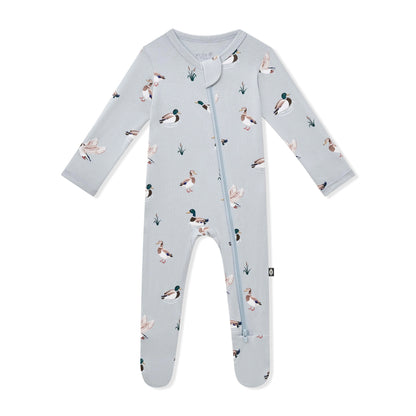 Zippered Footie in Mallard Duck
