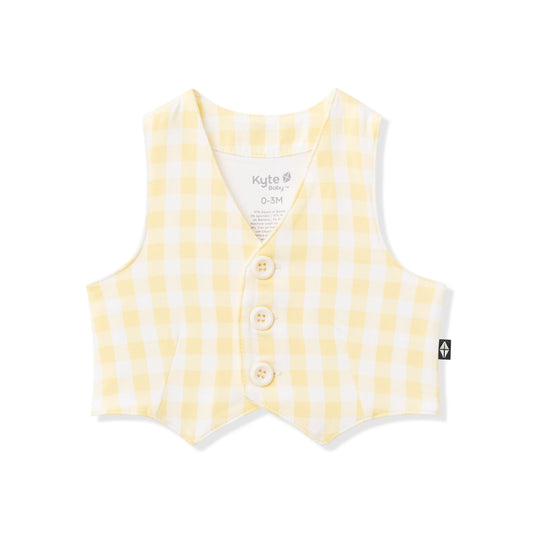 Tuxedo Vest in Gingham Chamomile