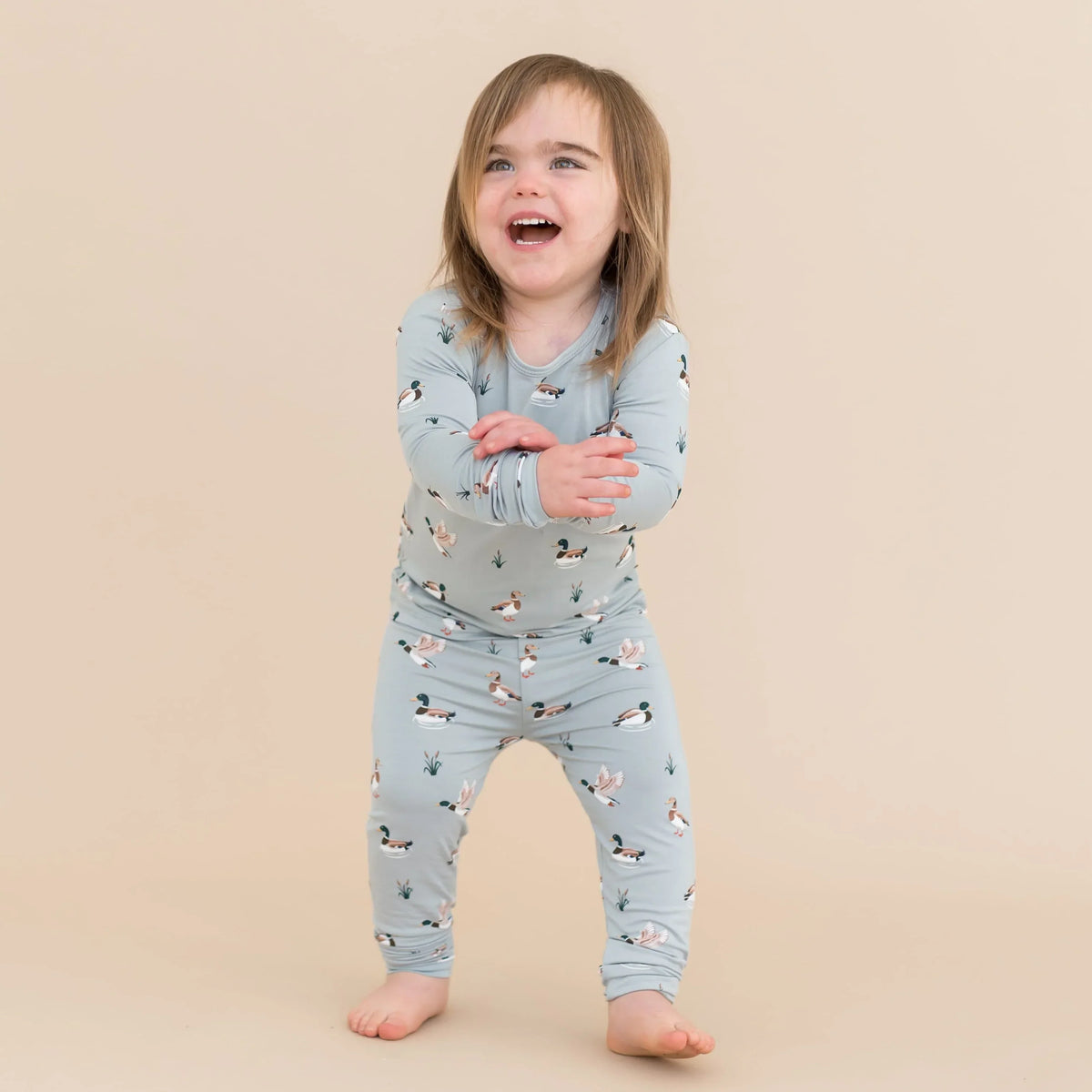 Long Sleeve Pajamas in Mallard Duck