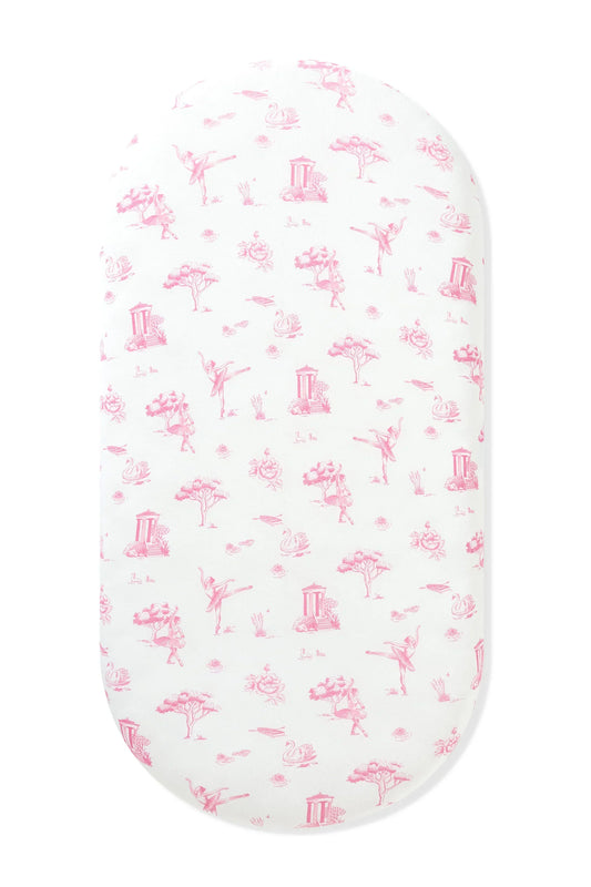Oval Bassinet Sheet in Toile Ballet