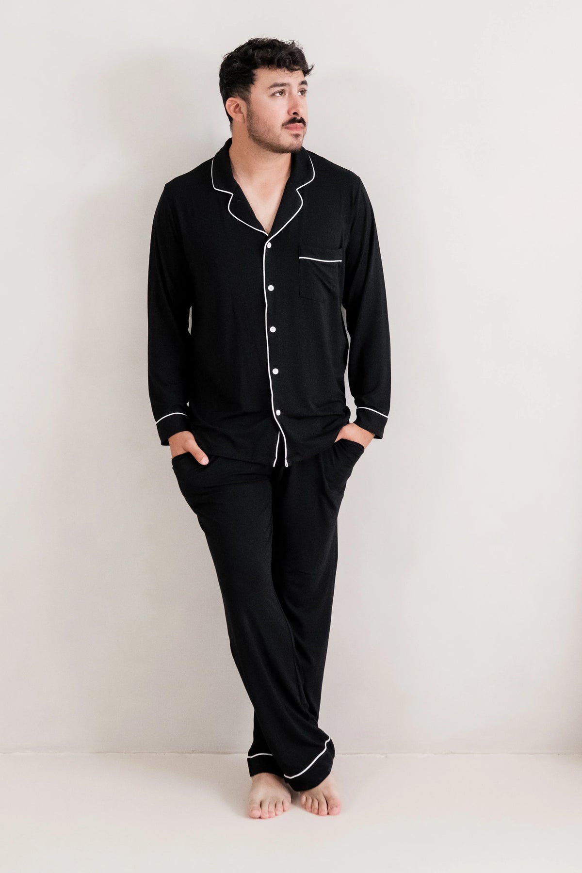 Men's Long Sleeve Pajama Set in Midnight