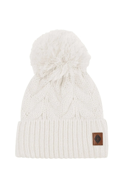 Chunky Cable Knit Beanie in Oat