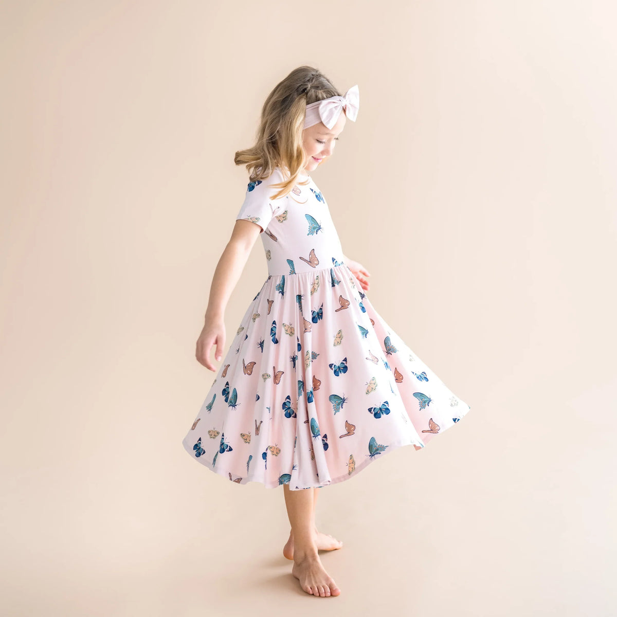 Twirl Dress in Blush Butterfly