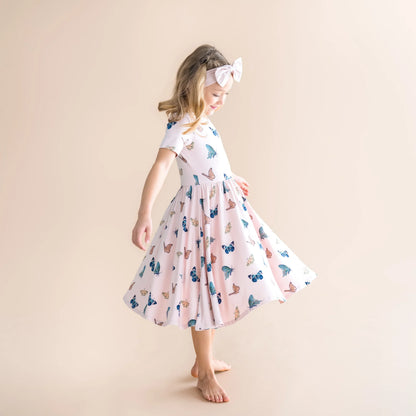 Twirl Dress in Blush Butterfly