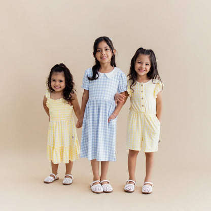 Peter Pan Collar Dress in Gingham Breeze