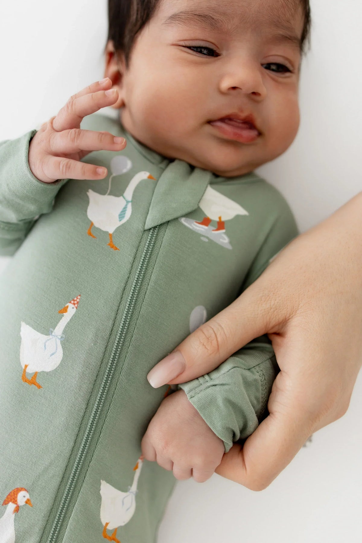 Zippered Footie in Silly Goose