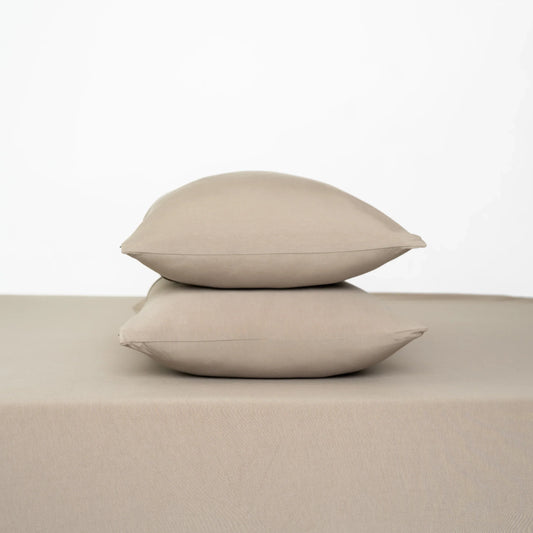 Fitted Sheet with Pillowcases in Almond