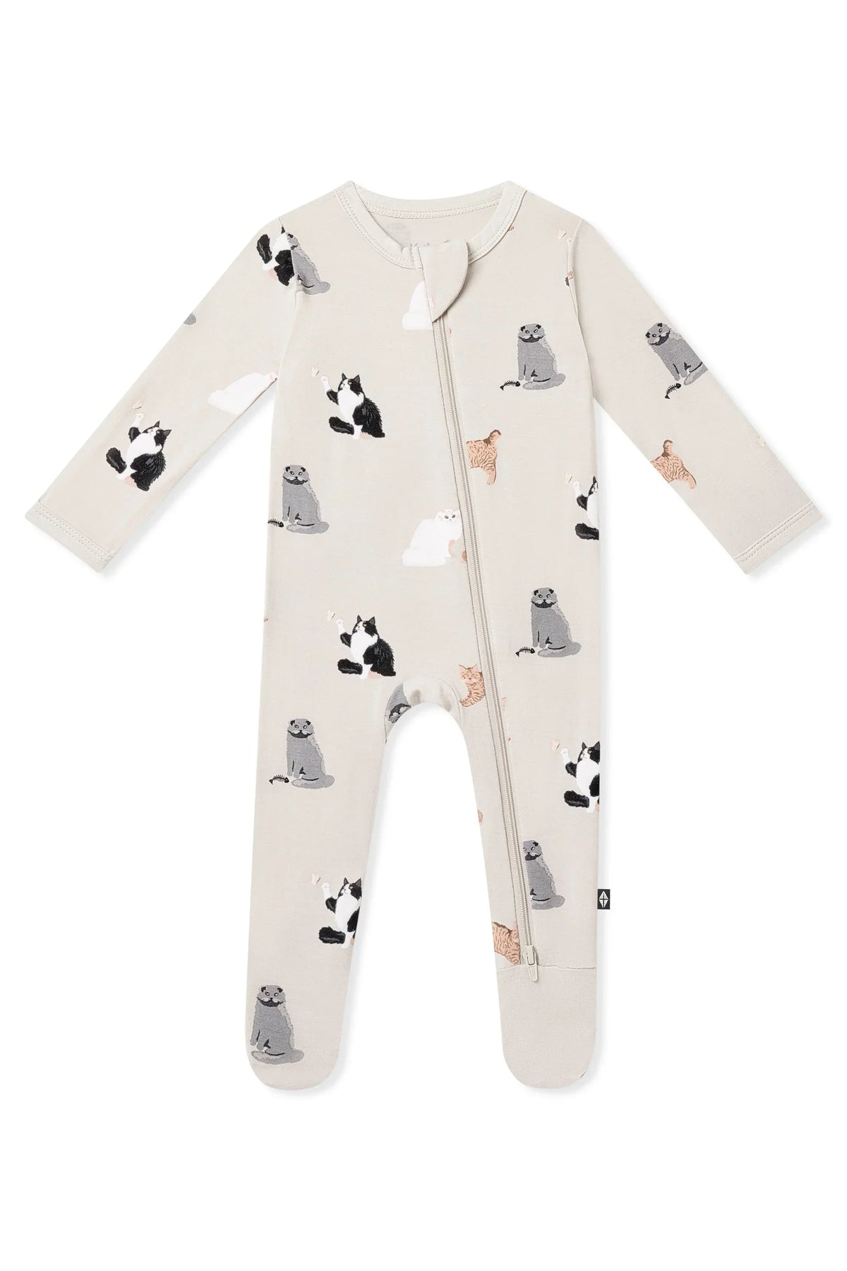 Zippered Footie in Fluffy Cat