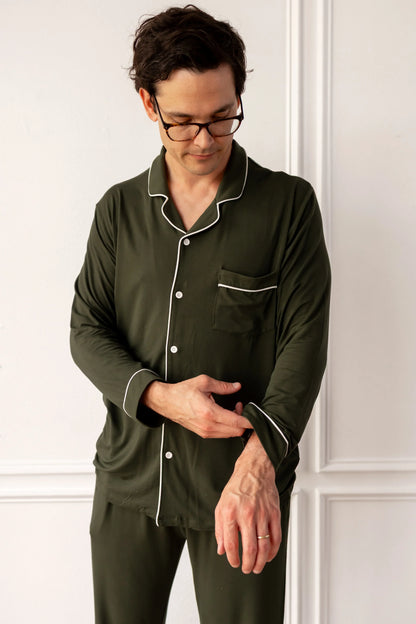 Men's Long Sleeve Pajama Set in Fir
