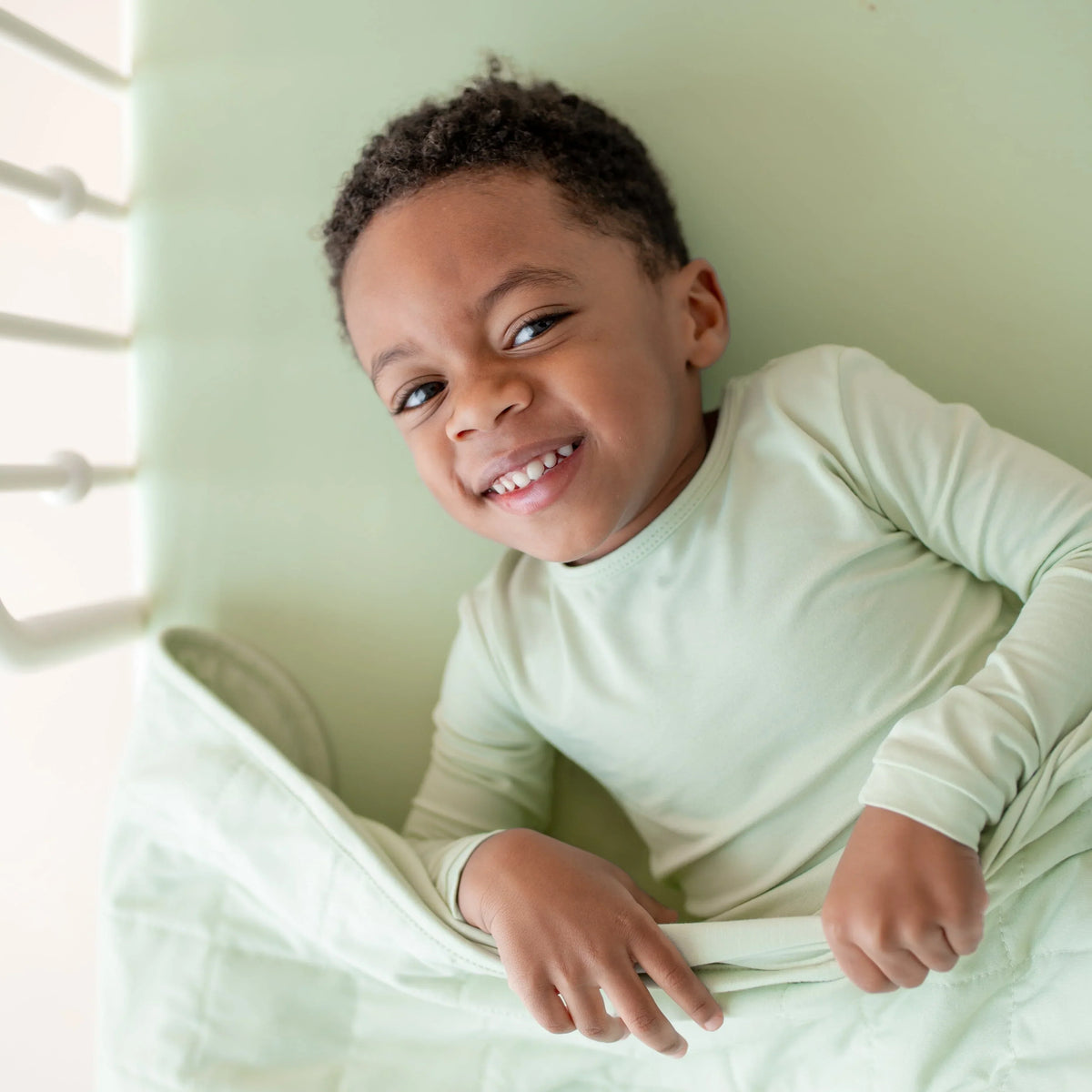 Long Sleeve Pajamas in Basil